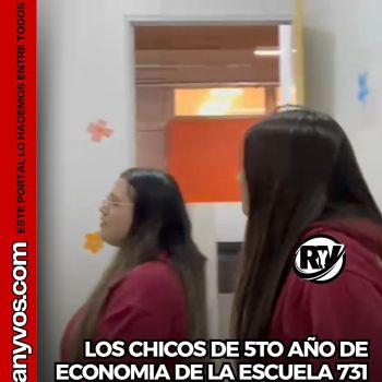 Alumnos de la ESSO 731 de Roldán se sumaron a la campaña “Todos a la Escuela” para defender las instituciones educativas